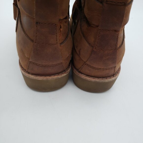 Teva De La Vina Dos Shorty Brown Leather Drawstring Ankle Boot Women’s 6 Shoes - Picture 9 of 12